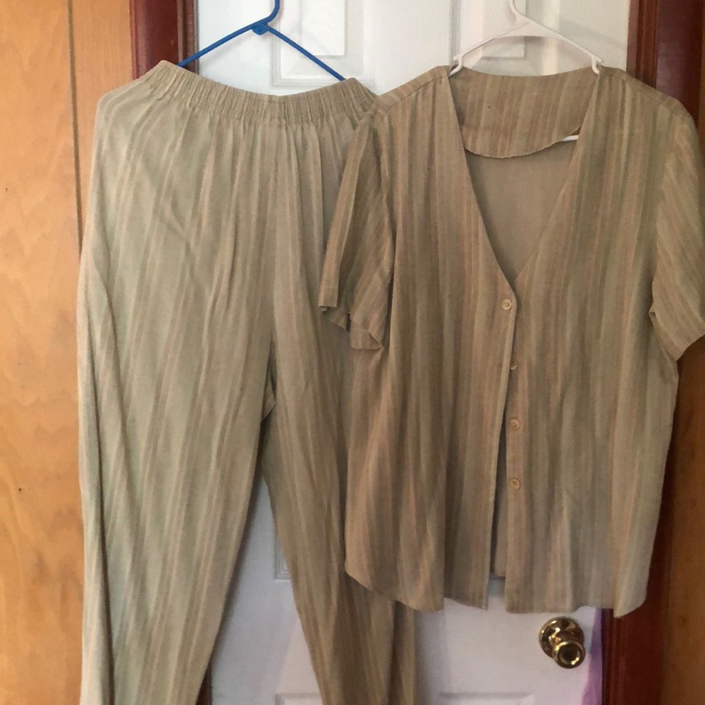 Tan Multi Color Pant suit